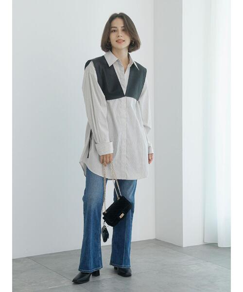 Te chichi(テチチ)の「サイドリボンショートベスト(ベスト・レディース・グレー/ブラック・F)」の6枚目の写真