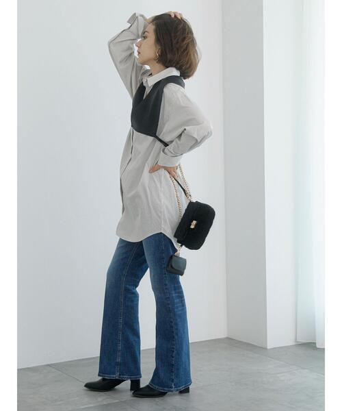 Te chichi(テチチ)の「サイドリボンショートベスト(ベスト・レディース・グレー/ブラック・F)」の7枚目の写真