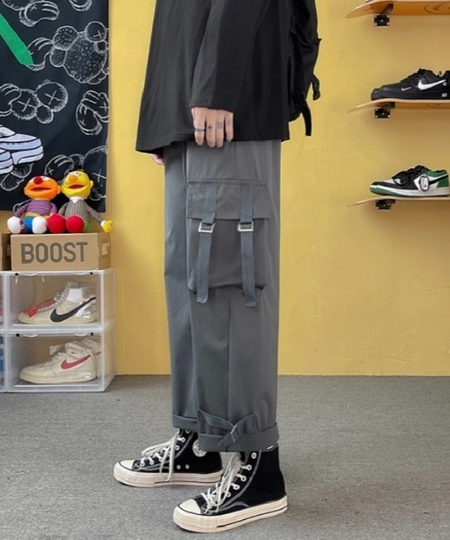 .KOM（ドットコム）の「『.KOM/ドットケーオーエム』サイドベルトカーゴパンツ【Y】【CN】（カーゴパンツ・メンズ・ブラック/ホワイト/グレー・3L）」の14枚目の写真