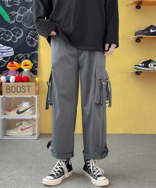 .KOM（ドットコム）の「『.KOM/ドットケーオーエム』サイドベルトカーゴパンツ【Y】【CN】（カーゴパンツ・メンズ・ブラック/ホワイト/グレー・3L）」の13枚目の写真