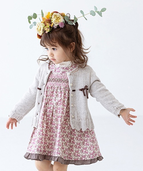 sense of wonder（センスオブワンダー）の「オーガニックタムボレロ【日本製】（カーディガン/ボレロ・キッズ・キナリ/ライトグレー・100-110cm/80-90cm/120-130cm）」の14枚目の写真