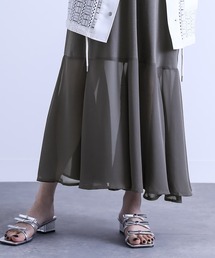 『裾シフォンフレアペチワンピース』