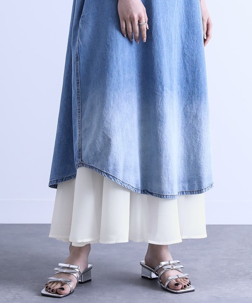 裾シフォンフレアペチワンピース』（ワンピース）｜n'OrLABEL