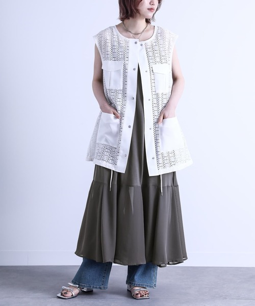 裾シフォンフレアペチワンピース』（ワンピース）｜n'OrLABEL