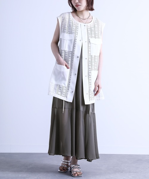 新品SOIR DOLCE 日本製　シフォンのフレアーワンピース TOKYO SOIR - 未使用(11)soir dolce シフォンのフレアー