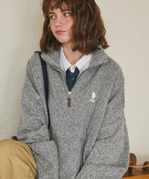U.S. POLO ASSN. 別注 ハーフジップメランジニットプルオーバー