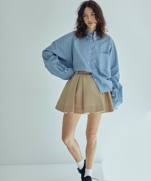 SEA（シー）の「チノ プリーツ スワンミニスカート（スカート）」 - WEAR