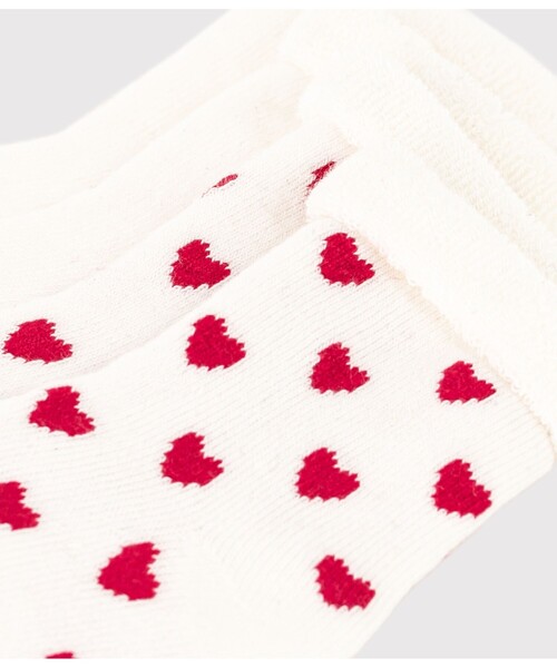 PETIT BATEAU(プチバトー)の「パイルソックス2枚組(ソックス/靴下・キッズ・ホワイト×レッド・6m-12m)」の3枚目の写真