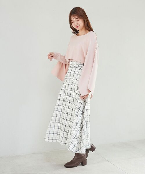 MAJESTIC LEGON（マジェスティックレゴン）の「バックレースアップハイウエストスカート（スカート・レディース・ブラック系その他/ベージュ系その他2/ホワイト系その他・MEDIUM/SMALL）」の5枚目の写真