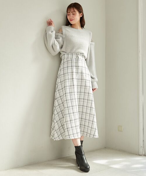MAJESTIC LEGON（マジェスティックレゴン）の「バックレースアップハイウエストスカート（スカート・レディース・ブラック系その他/ベージュ系その他2/ホワイト系その他・MEDIUM/SMALL）」の7枚目の写真