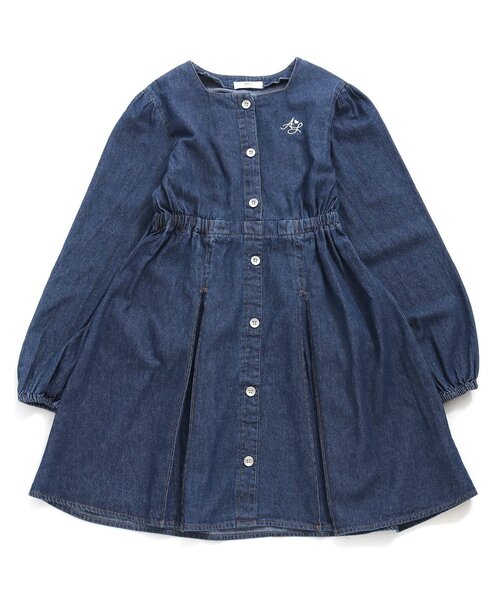 algy(アルジー)の「スクエアネック前ボタンワンピ(ワンピース・キッズ・ブラック/イエロー/インディゴブルー・SMALL/XX-SMALL/MEDIUM/X-SMALL)」の3枚目の写真
