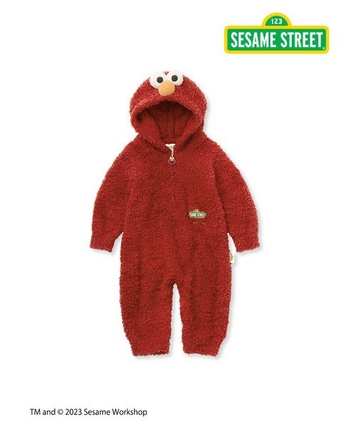 gelato pique(ジェラートピケ)の「【SESAME STREET】【BABY】エルモロンパース(ロンパース・キッズ・レッド・80/70)」の4枚目の写真