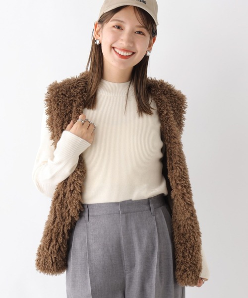 LEPSIM（レプシィム）の「12ゲージリブハイネックプルオーバー　183622（ニット/セーター・レディース・ホワイト×ブラック/アイボリー/ブラック/グレー/オレンジ系その他・FREE）」の8枚目の写真