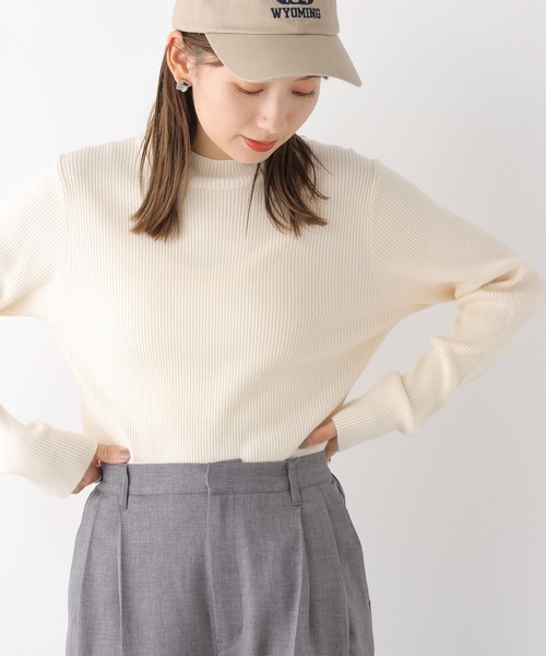 LEPSIM（レプシィム）の「12ゲージリブハイネックプルオーバー　183622（ニット/セーター・レディース・ホワイト×ブラック/アイボリー/ブラック/グレー/オレンジ系その他・FREE）」の10枚目の写真