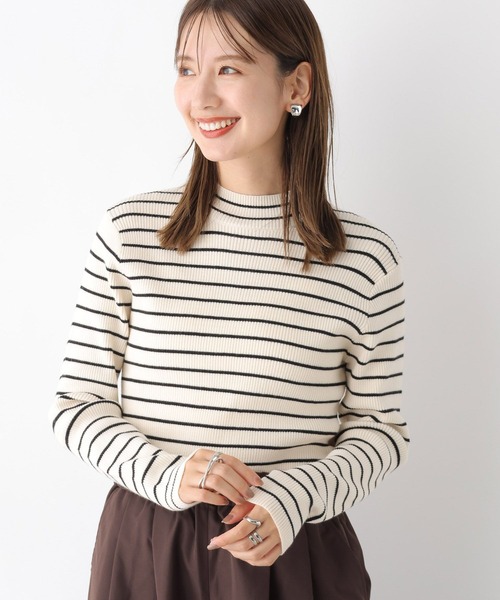 LEPSIM（レプシィム）の「12ゲージリブハイネックプルオーバー　183622（ニット/セーター・レディース・ホワイト×ブラック/アイボリー/ブラック/グレー/オレンジ系その他・FREE）」の18枚目の写真