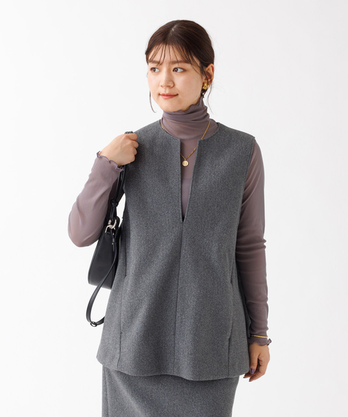 Rouge vif（ルージュヴィフ）の「【一部店舗限定】シアーカットソーチュールタートルプルオーバー（Tシャツ/カットソー・レディース・ブラック/グレー/アイボリー・フリー）」の17枚目の写真