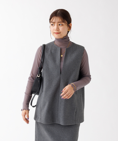 Rouge vif（ルージュヴィフ）の「【一部店舗限定】シアーカットソーチュールタートルプルオーバー（Tシャツ/カットソー・レディース・ブラック/グレー/アイボリー・フリー）」の18枚目の写真