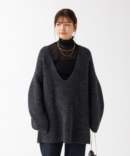 Rouge vif（ルージュヴィフ）の「【一部店舗限定】シアーカットソーチュールタートルプルオーバー（Tシャツ/カットソー・レディース・ブラック/グレー/アイボリー・フリー）」の21枚目の写真