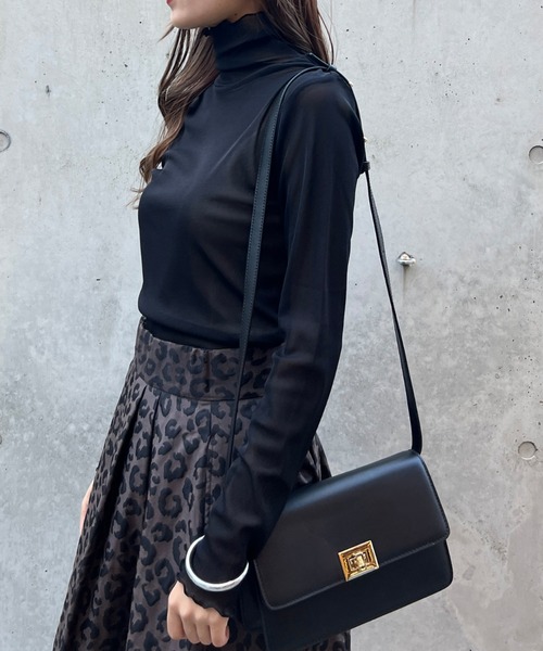 Rouge vif（ルージュヴィフ）の「【一部店舗限定】シアーカットソーチュールタートルプルオーバー（Tシャツ/カットソー・レディース・ブラック/グレー/アイボリー・フリー）」の12枚目の写真