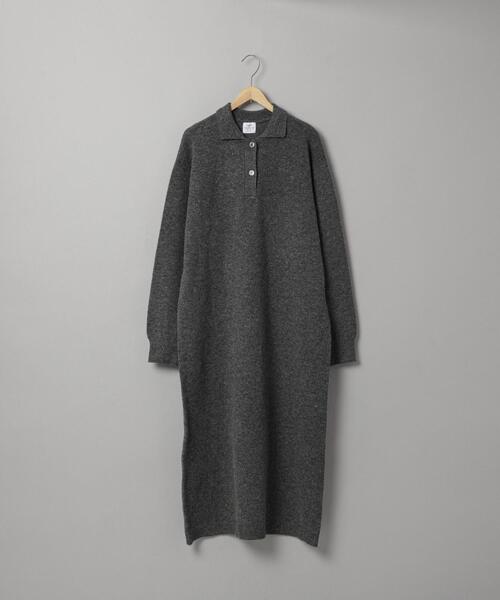 coen（コーエン）の「ポロニットワンピース（ワンピース・レディース・ベージュ/ダークグレー/ブラック・FREE）」の3枚目の写真