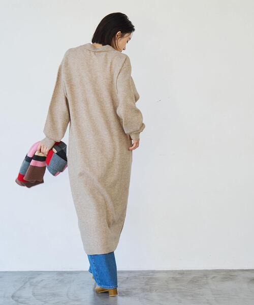 coen（コーエン）の「ポロニットワンピース（ワンピース・レディース・ベージュ/ダークグレー/ブラック・FREE）」の6枚目の写真