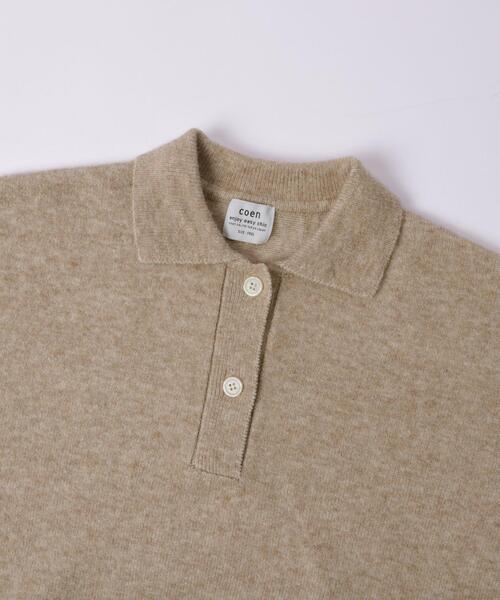 coen（コーエン）の「ポロニットワンピース（ワンピース・レディース・ベージュ/ダークグレー/ブラック・FREE）」の7枚目の写真