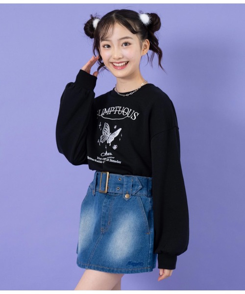 ANAP GiRL(アナップガール)の「アソートデザインクロップドトレーナー(スウェット・キッズ・ブラック/グレー/アイボリー・M/XS/S)」の17枚目の写真