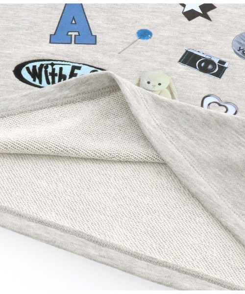 ANAP GiRL(アナップガール)の「アソートデザインクロップドトレーナー(スウェット・キッズ・ブラック/グレー/アイボリー・M/XS/S)」の14枚目の写真