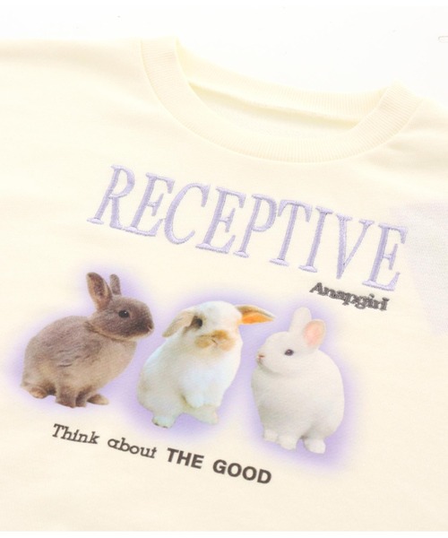 ANAP GiRL(アナップガール)の「アソートデザインクロップドトレーナー(スウェット・キッズ・ブラック/グレー/アイボリー・M/XS/S)」の12枚目の写真