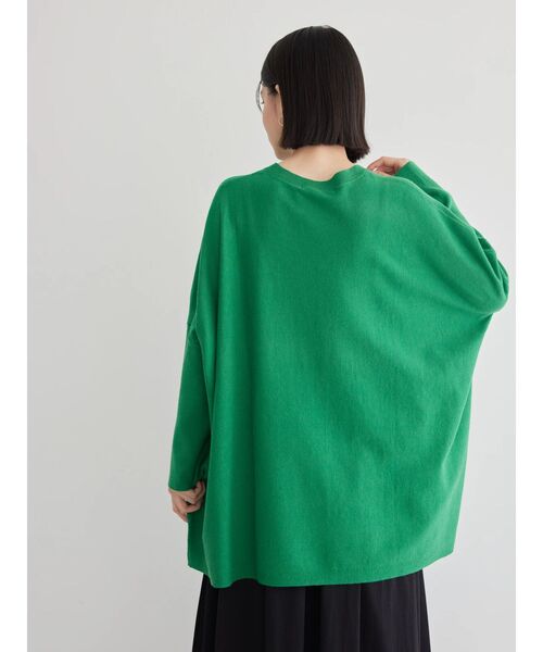 AMERICAN HOLIC（アメリカンホリック）の「バイパチポンチョライクBIGニットチュニック（チュニック・レディース・グレイッシュベージュ/グリーン/ストライプ/ブルー/チャコールグレー・FREE）」の8枚目の写真