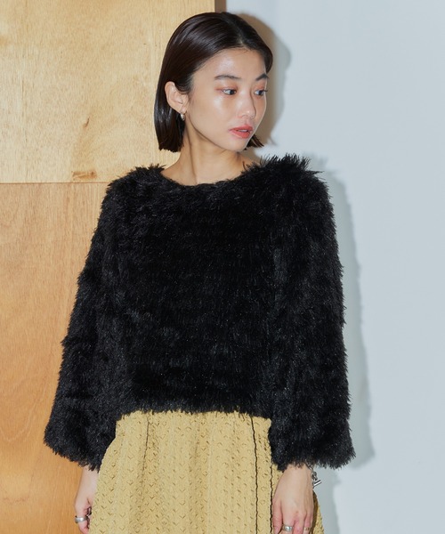 LIENCOEUR（リアンクール）の「2wayフェザーカーデ（ニット/セーター・レディース・ブラック/ブルー・FREE）」の14枚目の写真