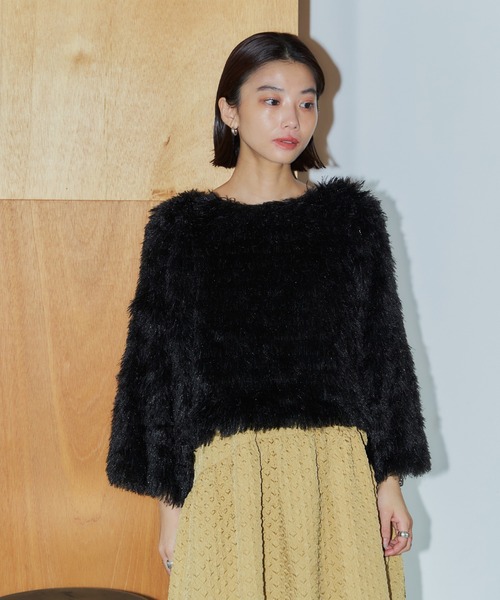 LIENCOEUR（リアンクール）の「2wayフェザーカーデ（ニット/セーター・レディース・ブラック/ブルー・FREE）」の15枚目の写真