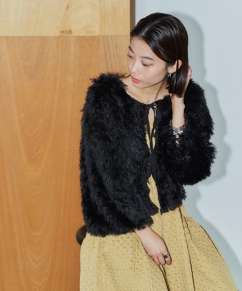 LIENCOEUR（リアンクール）の「2wayフェザーカーデ（ニット/セーター・レディース・ブラック/ブルー・FREE）」の11枚目の写真