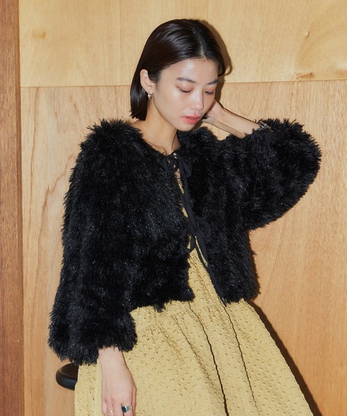 LIENCOEUR（リアンクール）の「2wayフェザーカーデ（ニット/セーター・レディース・ブラック/ブルー・FREE）」の13枚目の写真