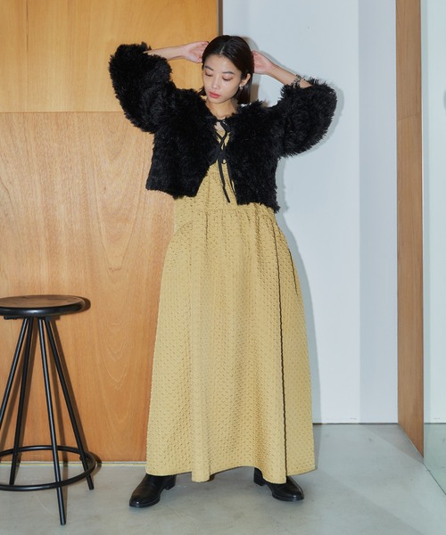 LIENCOEUR（リアンクール）の「2wayフェザーカーデ（ニット/セーター・レディース・ブラック/ブルー・FREE）」の22枚目の写真