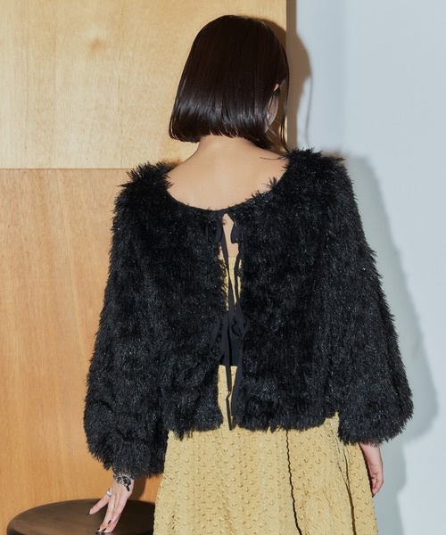 LIENCOEUR（リアンクール）の「2wayフェザーカーデ（ニット/セーター・レディース・ブラック/ブルー・FREE）」の18枚目の写真