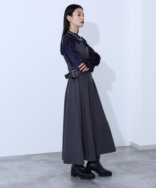 Ellno de Mavie(エルノデメヴィ)の「カットアウトジップジャンスカ(ジャンパースカート・レディース・ブラック/ボルドー/グレー・FREE)」の7枚目の写真
