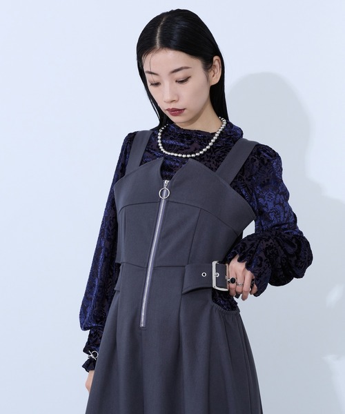 カットアウトジップジャンスカ（ジャンパースカート）｜Ellno de Mavie