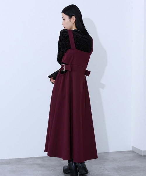 Ellno de Mavie(エルノデメヴィ)の「カットアウトジップジャンスカ(ジャンパースカート・レディース・ブラック/ボルドー/グレー・FREE)」の11枚目の写真