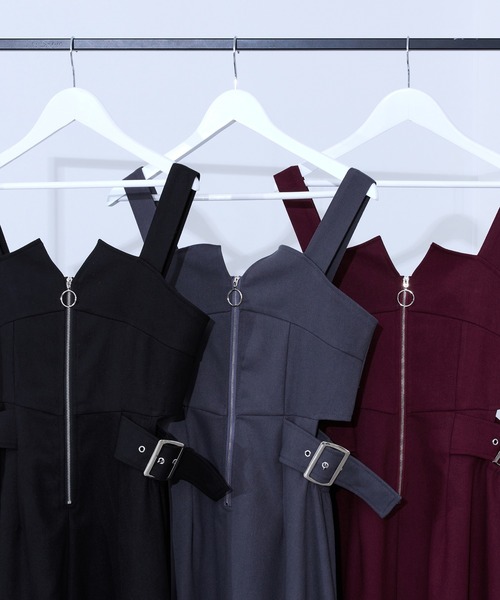 Ellno de Mavie(エルノデメヴィ)の「カットアウトジップジャンスカ(ジャンパースカート・レディース・ブラック/ボルドー/グレー・FREE)」の19枚目の写真