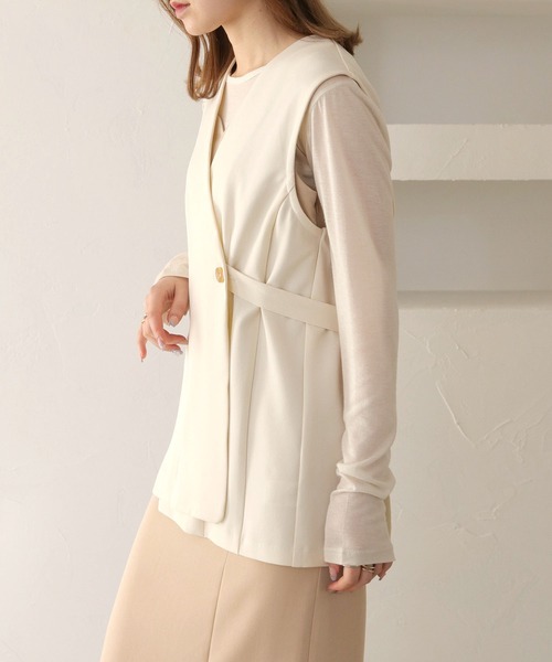 CLEIO（クレイオ）の「【CLEIO】2WAYジレベスト/2WAY GILET VEST/940-11610（ベスト・レディース・アイボリー/ベージュ・FREE）」の7枚目の写真