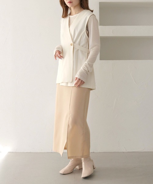CLEIO（クレイオ）の「【CLEIO】2WAYジレベスト/2WAY GILET VEST/940-11610（ベスト・レディース・アイボリー/ベージュ・FREE）」の13枚目の写真