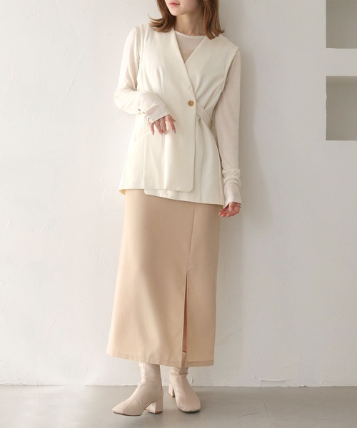 CLEIO（クレイオ）の「【CLEIO】2WAYジレベスト/2WAY GILET VEST/940-11610（ベスト・レディース・アイボリー/ベージュ・FREE）」の14枚目の写真