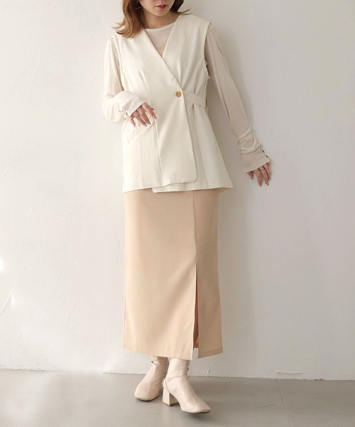 CLEIO（クレイオ）の「【CLEIO】2WAYジレベスト/2WAY GILET VEST/940-11610（ベスト・レディース・アイボリー/ベージュ・FREE）」の10枚目の写真