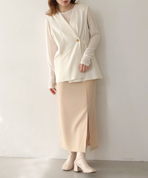 CLEIO（クレイオ）の「【CLEIO】2WAYジレベスト/2WAY GILET VEST/940-11610（ベスト・レディース・アイボリー/ベージュ・FREE）」の11枚目の写真