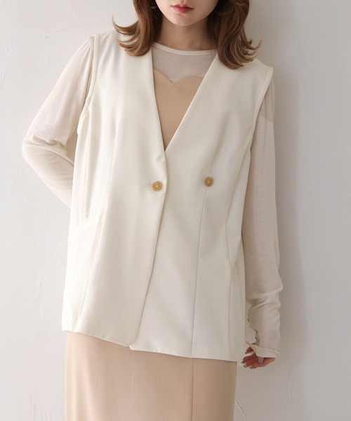 CLEIO（クレイオ）の「【CLEIO】2WAYジレベスト/2WAY GILET VEST/940-11610（ベスト・レディース・アイボリー/ベージュ・FREE）」の18枚目の写真