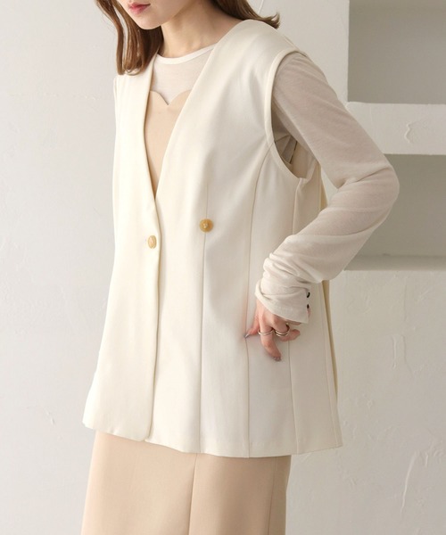CLEIO（クレイオ）の「【CLEIO】2WAYジレベスト/2WAY GILET VEST/940-11610（ベスト・レディース・アイボリー/ベージュ・FREE）」の19枚目の写真