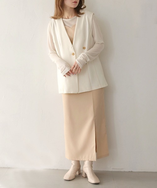 CLEIO（クレイオ）の「【CLEIO】2WAYジレベスト/2WAY GILET VEST/940-11610（ベスト・レディース・アイボリー/ベージュ・FREE）」の22枚目の写真