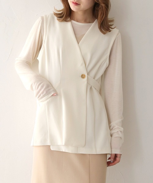 CLEIO（クレイオ）の「【CLEIO】2WAYジレベスト/2WAY GILET VEST/940-11610（ベスト・レディース・アイボリー/ベージュ・FREE）」の3枚目の写真