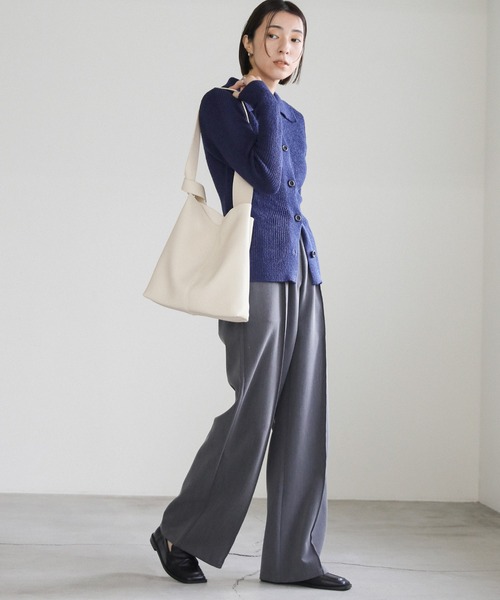 select MOCA(セレクトモカ)の「ワンハンドルショルダートートバッグ(ショルダーバッグ・レディース・アイボリー/ブラック/グレイッシュベージュ・FREE)」の20枚目の写真